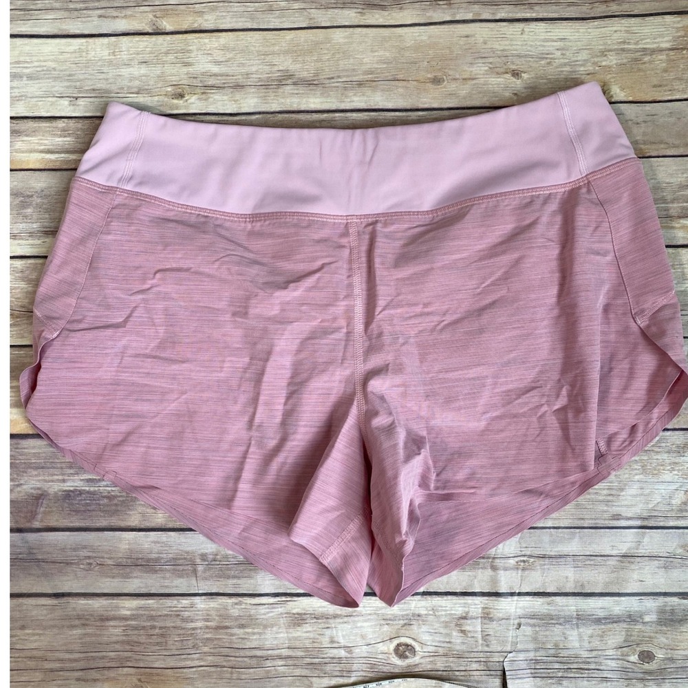 Athleta Run With It  3.5" Shorts Pink Heathered Running Gym Womens Large